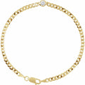 Pulsera de Oro Amarillo 14K con Diamante Natural 1/4 CT – 7”