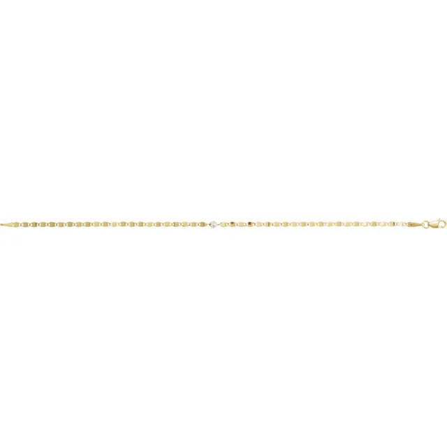 Pulsera de Oro Amarillo 14K con Diamante Natural – 0.06 CT