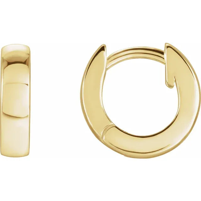 Pendientes de Aro Huggie en Oro Amarillo 14K – 9.5 mm