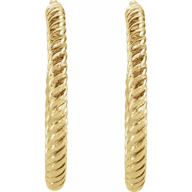 Pendientes de Aro Trenzado en Oro Amarillo 14K – 17 mm