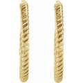 Pendientes de Aro Trenzado en Oro Amarillo 14K – 17 mm
