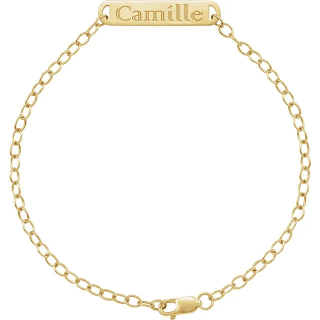 Pulsera de Identificación en Oro Amarillo 14K – Personalizable