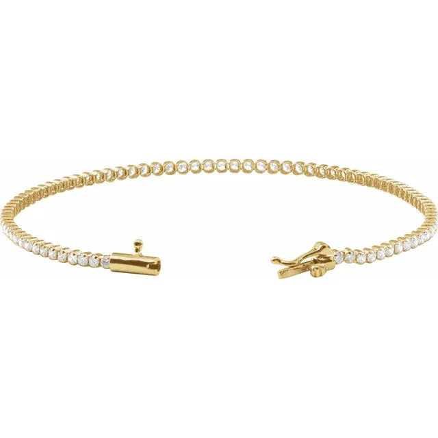 Pulsera Tennis de Oro Amarillo 14K con 1 5/8 CTW de Diamantes Creados en Laboratorio – 7”