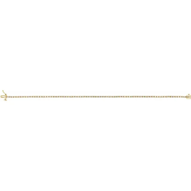 Pulsera Tennis de Oro Amarillo 14K con Diamantes de Laboratorio 1 CTW – 7¼”