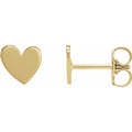 Aretes de Corazón Asimétrico en Oro Amarillo 14K – 6 mm