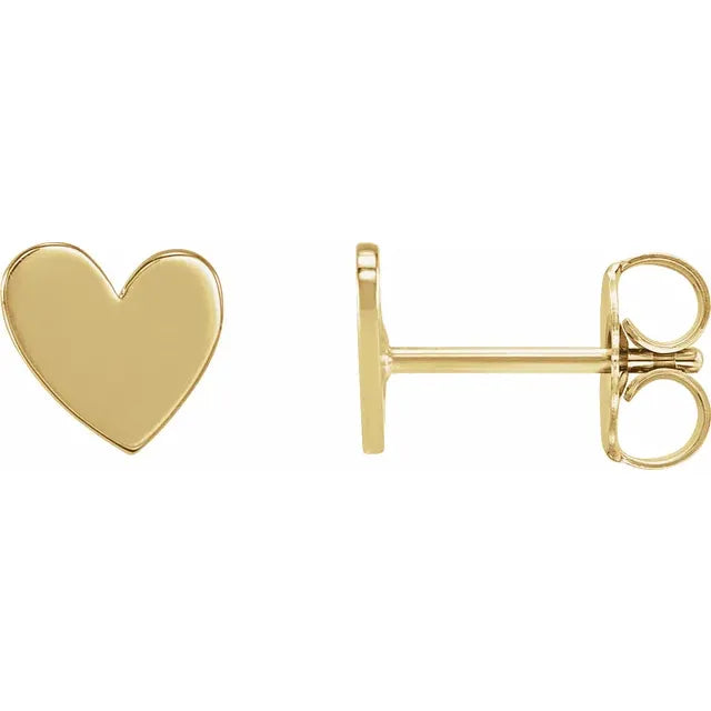 Aretes de Corazón Asimétrico en Oro Amarillo 14K – 6 mm