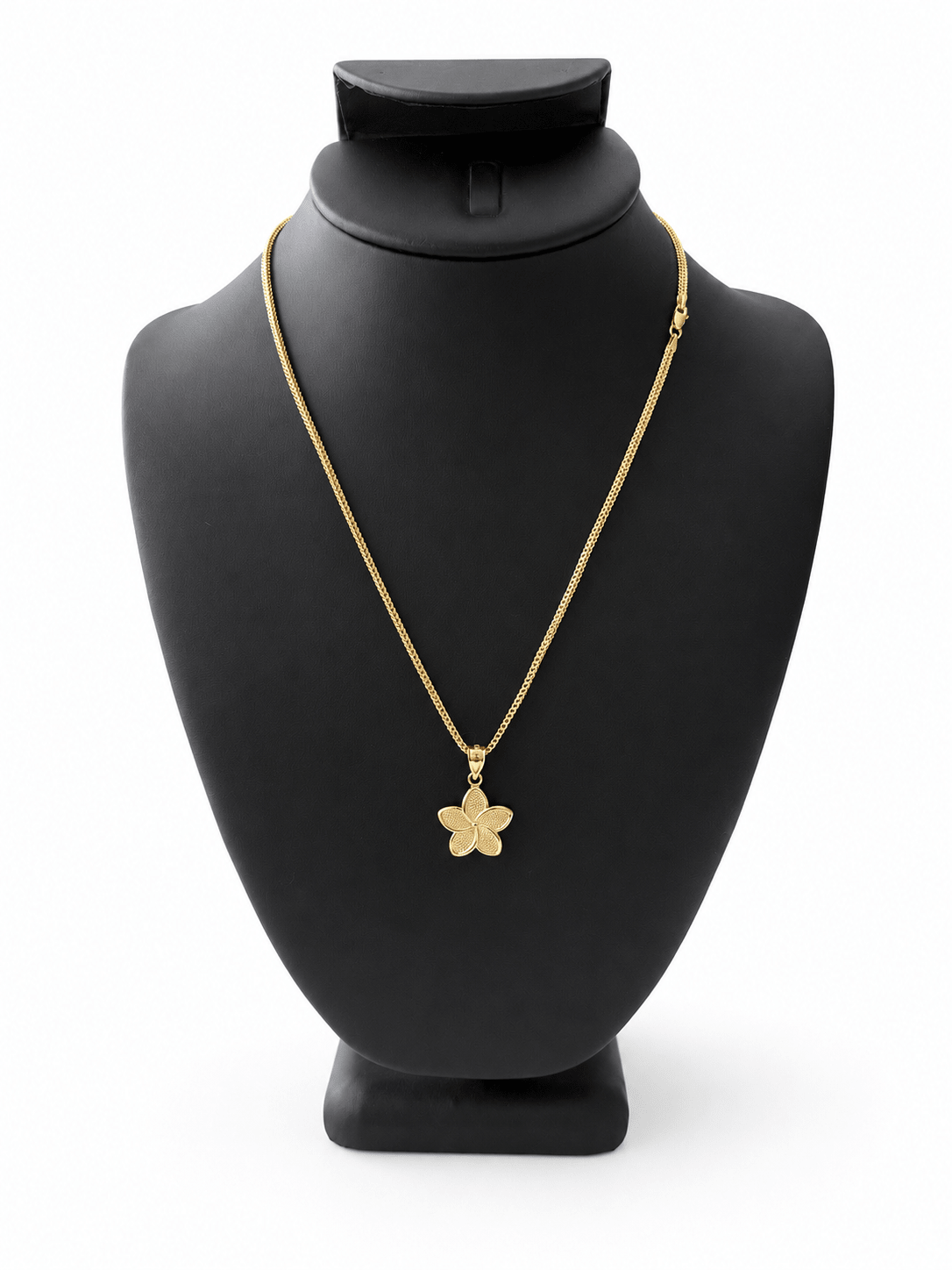 Cadena Franco 18” con Dije de Flor – Oro 10K - DC LUXURY JEWELRY
