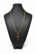 Cadena Franco 24” con Dije de Cruz en Oro 10K - DC LUXURY JEWELRY
