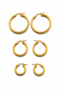 Set de 3 Pares de Argollas de Oro 10K - DC LUXURY JEWELRY